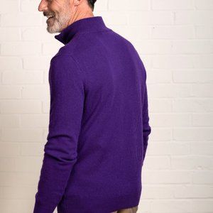 Uniqlo Royal Purple Half Zip Cashmere Sweater